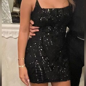 Black Sparkly Windsor Mini Dress